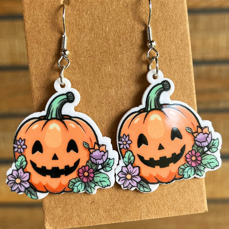Wholesale  Cute Pumpkin Ghost Acrylic Earrings